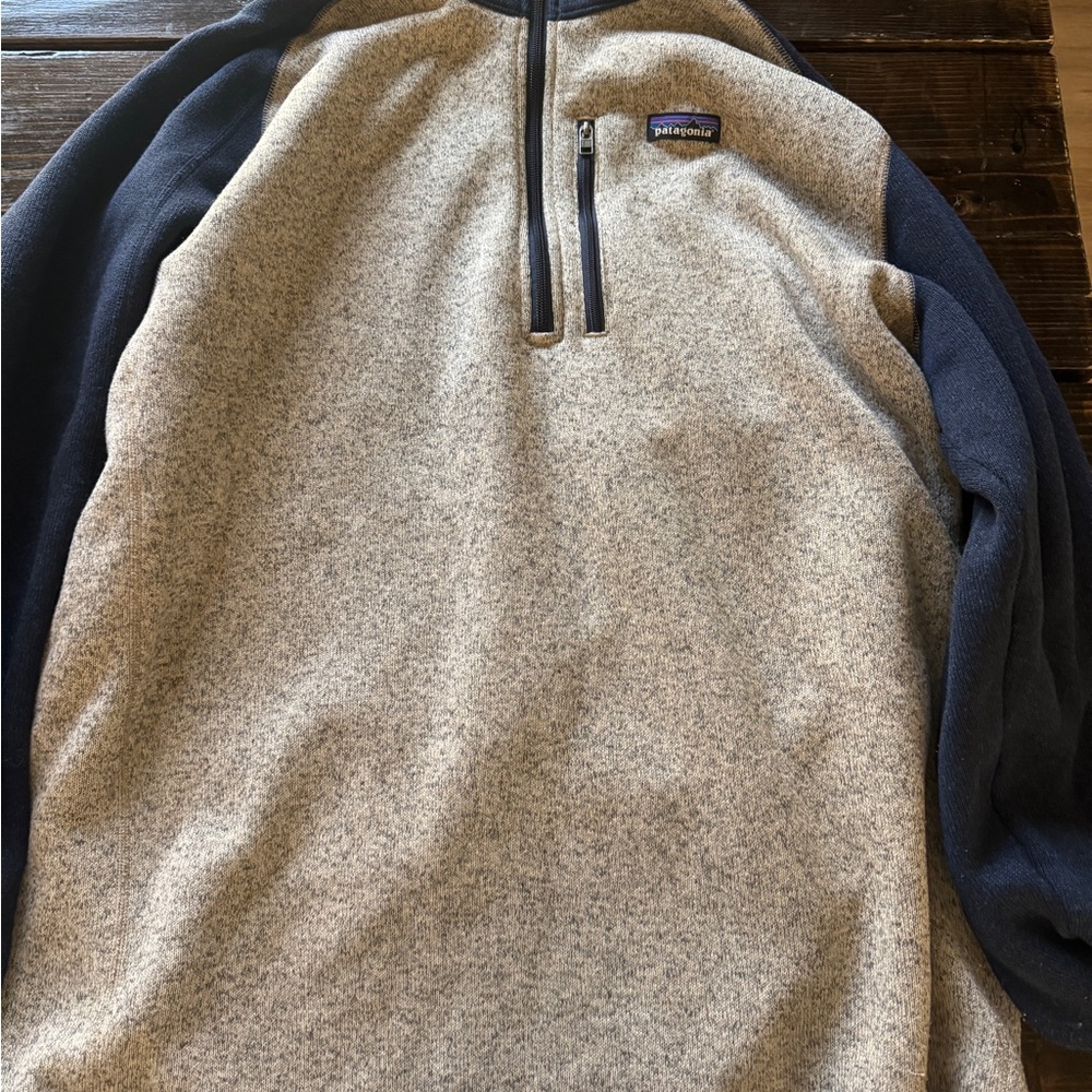 Patagonia Men's Zip-Up Sweater in Gray and Navy